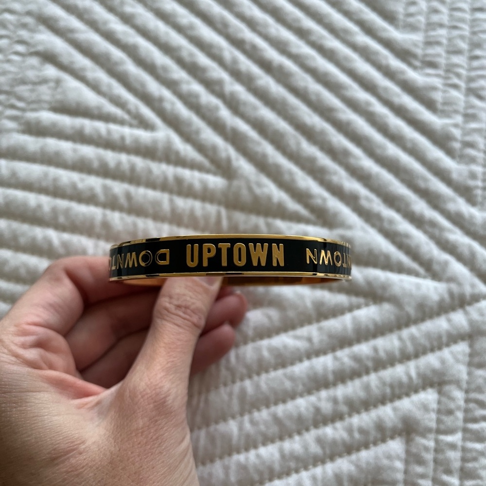 kate spade gold and black uptown downtown bangle bracelet